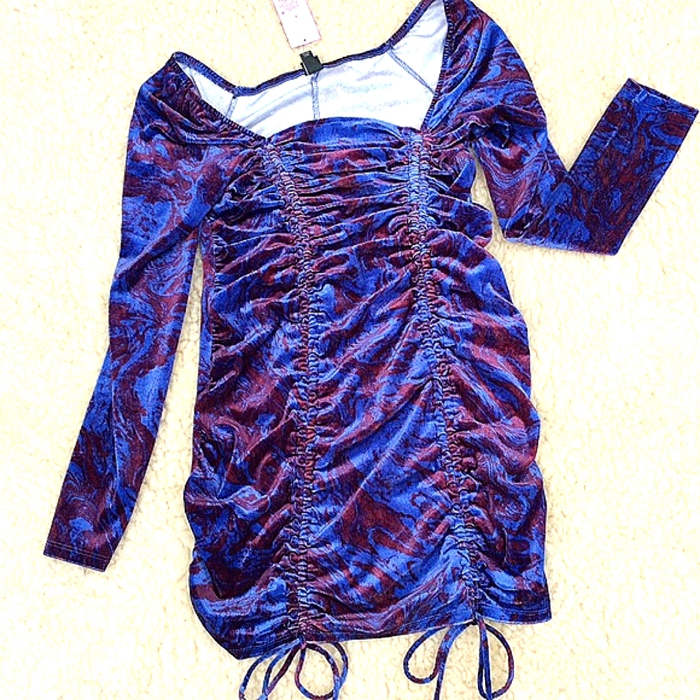 Wild Fables Velvet Psychodelic Print Dress